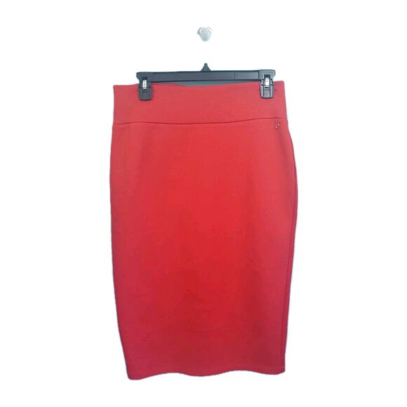 Thalia Sodi Skirt Sz M Red Pencil Knee Length Stretch Pull On Sexy Professional - Picture 1 of 13
